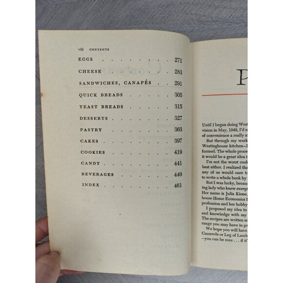 The Betty Furness Westinghouse Cookbook 1954 First Printing Hardcover Green - Picture 9 of 14